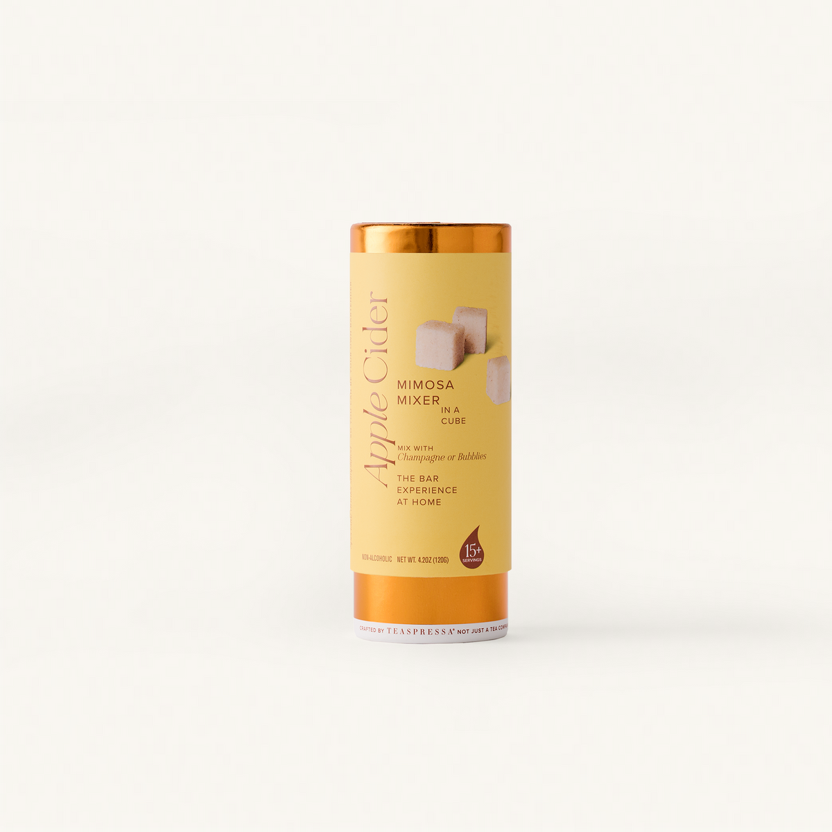 Apple Cider Mimosa mixer tallboy on an off white background