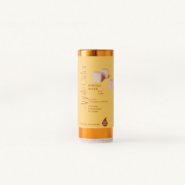Apple Cider Mimosa mixer tallboy on an off white background