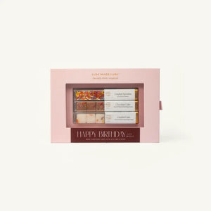 Blush Happy Birthday Cafe Mixer Kit featuring Confetti Sprinkles, Chocolate Cake, and Confetti Cake Luxe Mixer Cubes