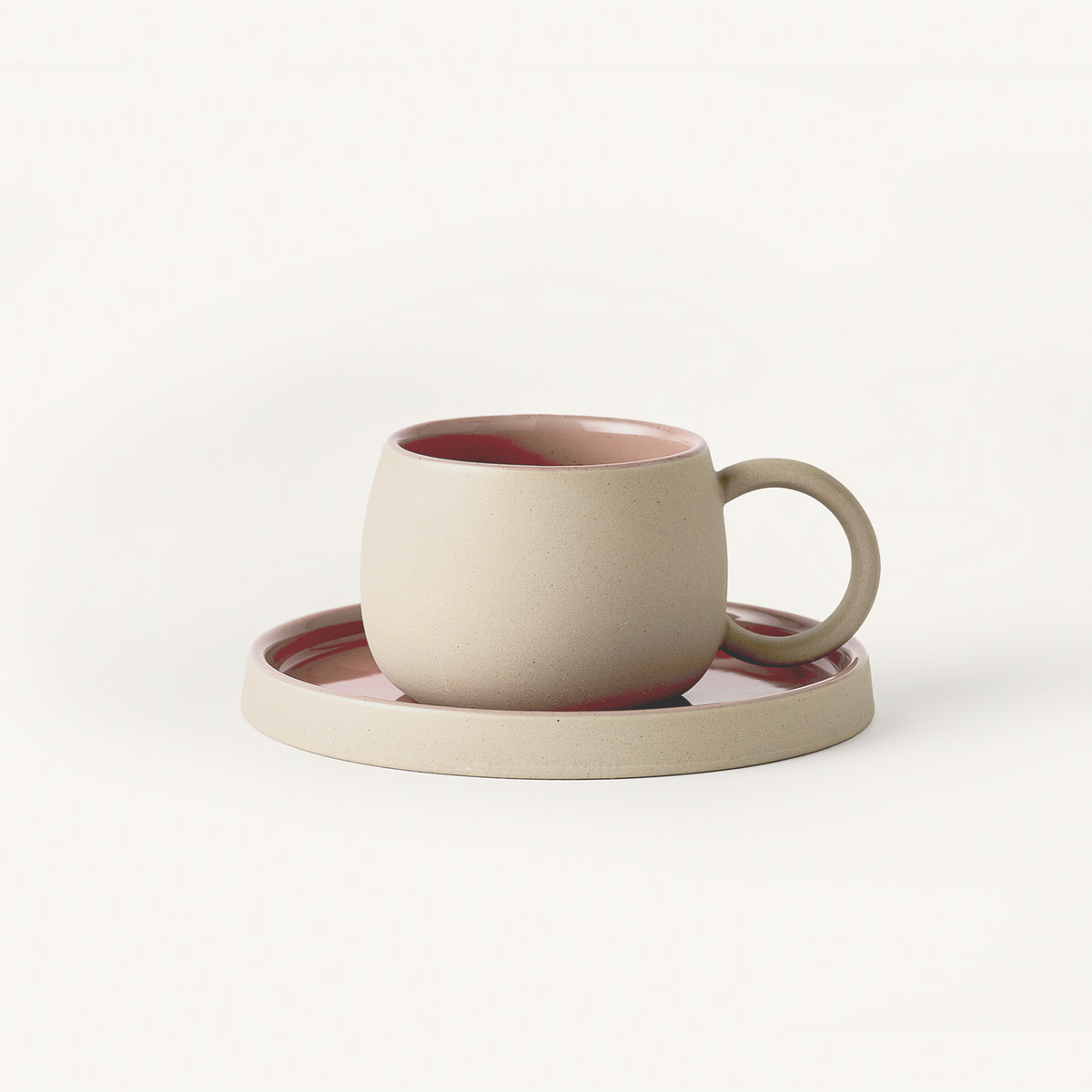 Rose Ceramic Stone & Glaze Cafe Set
