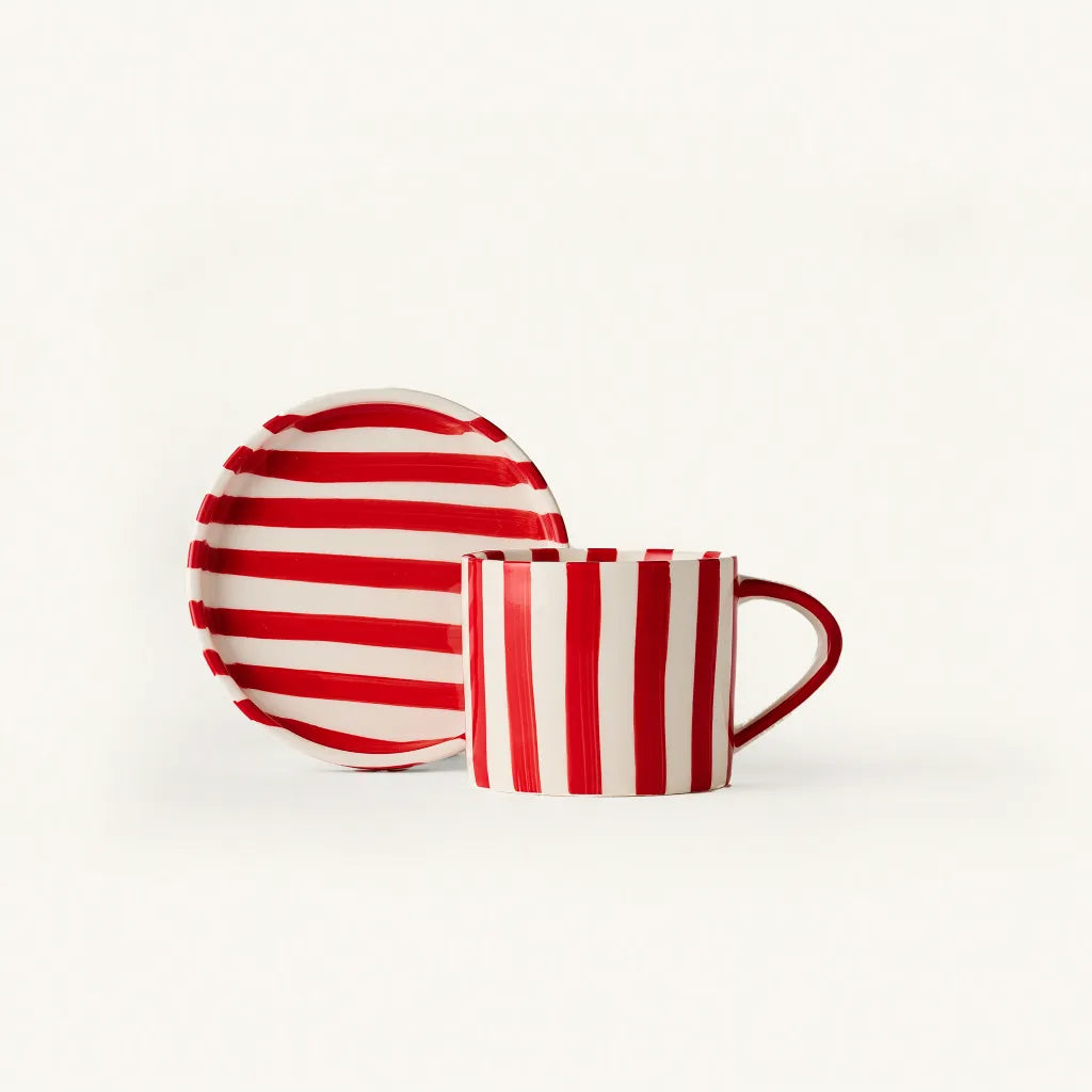Tratto Striped Cafe Set | Cherry – Teaspressa