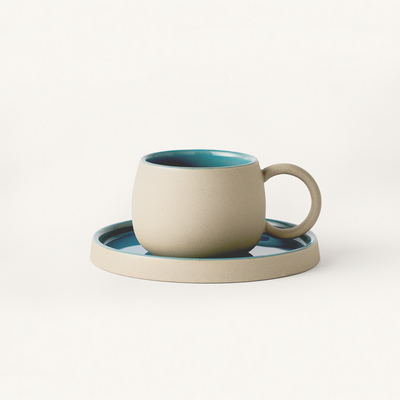 Indigo Ceramic Stone & Glaze Cafe Set
