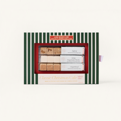 Box of Luxe Mixer Cube with green and white striped design