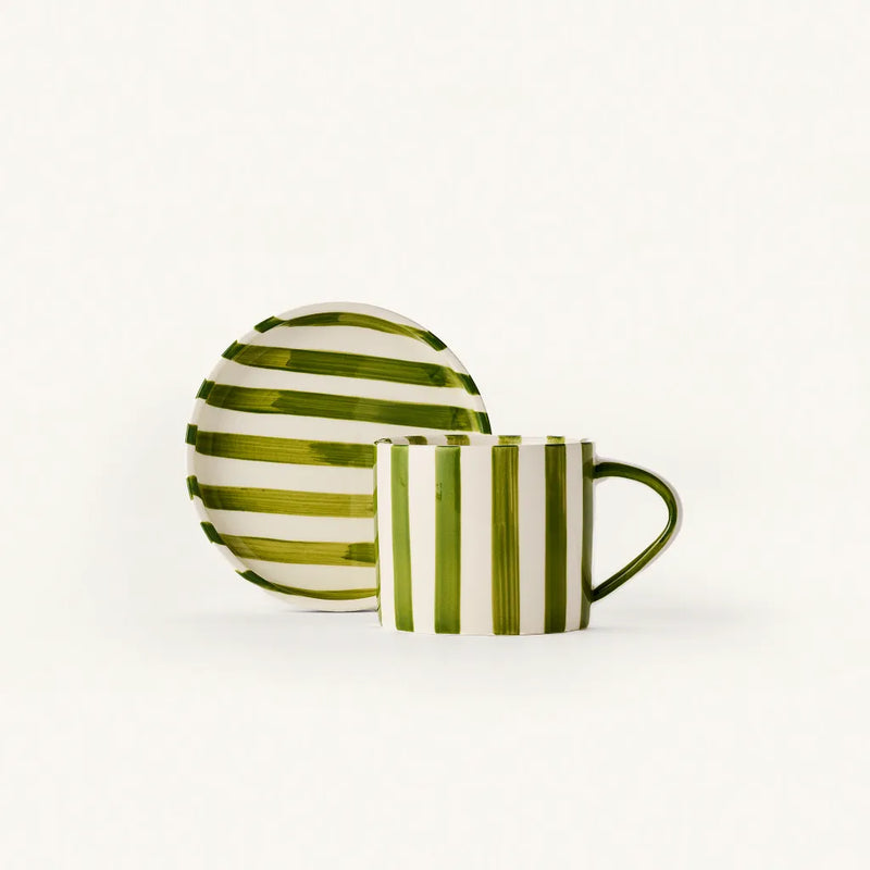 Tratto Striped Cafe Set | Matcha