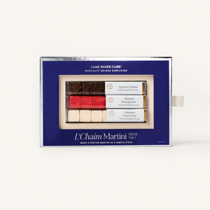 Luxe Mixer Cube L'Charm Martini packaging on a white background