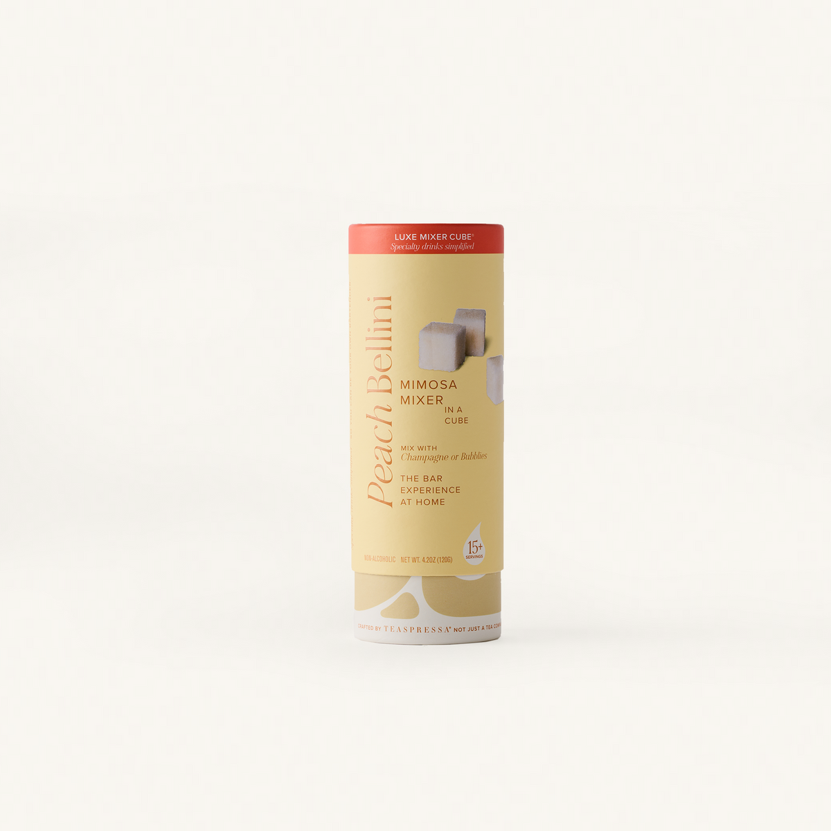 Packaged product with a red label on a white background