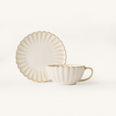 Scalloped Cafe Set |  Cream