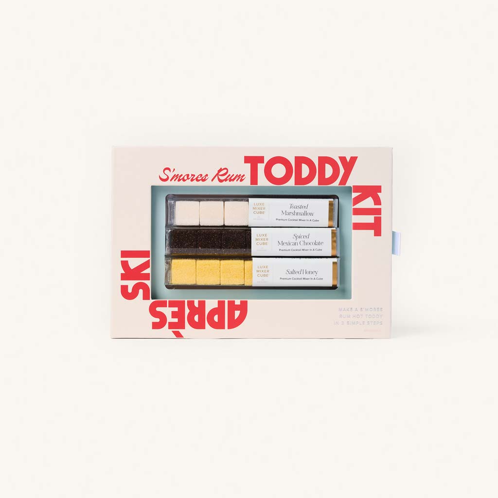 S'mores Rum Toddy Kit packaging on a white background