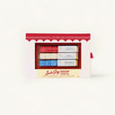 Three rows of Soda Pop Shop Luxe Mixer Cubes in Tart Cherry, Blue Raspberry, and Cream on a clean background.